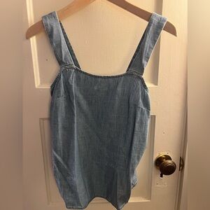 J. Crew Women's lightweight cotton chambray square neck top